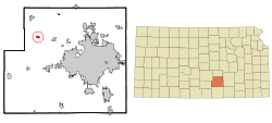 Location within Sedgwick County and Kansas