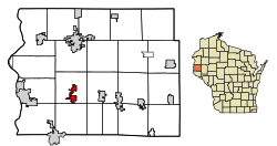 Location of Roberts in St. Croix County, Wisconsin.