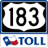 Toll Texas U.S. Highway 183.svg