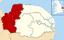 Shown within Norfolk
