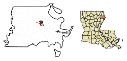 Location of Tallulah in Madison Parish, Louisiana