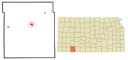 Location within Meade County and Kansas