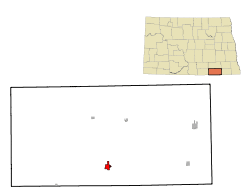 Location of Ellendale, North Dakota