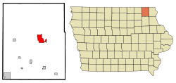 Location of Decorah, Iowa