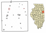 Location of Donovan in Iroquois County, Illinois
