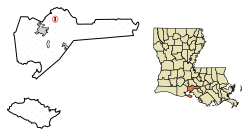 Location of Loreauville in Iberia Parish, Louisiana
