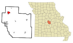 Location of Eldon, Missouri
