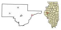 Location of Browning in Schuyler County, Illinois.