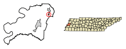 Location of Gates in Lauderdale County, Tennessee.