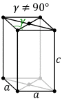 Right rhombic prism, base-centered