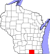 State map highlighting Rock County