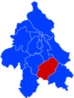 Location of Sopot within the city of Belgrade