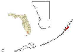 Location in Monroe County and the state of Florida