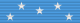 Bluebird-colored ribbon with five white stars in the form of an "M".