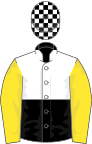 White and Black (halved horizontally), check cap, Yellow sleeves