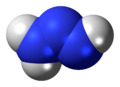 Space-filling model of the triazene molecule