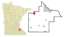 Location of Cannon Falls, Minnesota