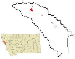 Location of De Borgia, Montana