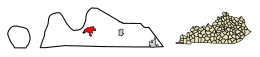 Location of Hickman in Fulton County, Kentucky.