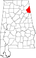 State map highlighting Cherokee County