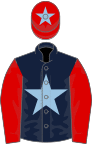 Dark Blue, Light Blue star, Red sleeves, Red cap, Light Blue star