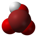 Spacefill model of bromic acid