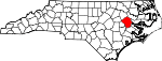 State map highlighting Pitt County