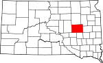 State map highlighting Beadle County