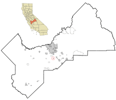 Location in Fresno County and the state of California
