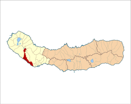 The location of the civil parish of Relva in the municipality of Ponta Delgada
