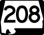 State Route 208 marker