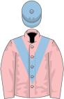 Pink, light blue chevron and cap