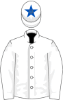 White, blue star on cap