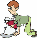 Laboring - doing arduous or unpleasant work