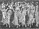 morris dance - any of various English folk dances performed by dancers in costume