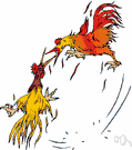 fighting cock - a cock bred and trained for fighting