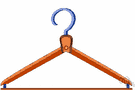 clothes hanger - a hanger that is shaped like a person's shoulders and used to hang garments on