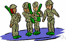 fatigues - military uniform worn by military personnel when doing menial labor
