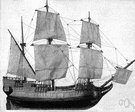 mayflower - the ship in which the Pilgrim Fathers sailed from England to Massachusetts in 1620