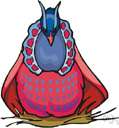 tragopan - brilliantly colored Asian pheasant having wattles and two fleshy processes on the head