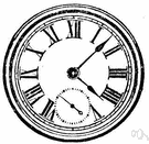 clock face - the face of a clock showing hours and minutes of the day