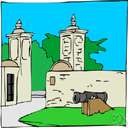 minute gun - (military) gun that is discharged once every minute (usually as part of a military funeral)