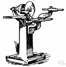 tailstock - support consisting of the movable part of a lathe that slides along the bed in alignment with the headstock and is locked into position to support the free end of the workpiece