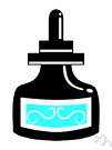 ink - a liquid used for printing or writing or drawing