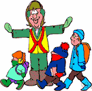 lollipop woman - a woman hired to help children cross a road safely near a school