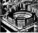 theater in the round - a theater arranged with seats around at least three sides of the stage