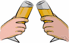 champagne flute - a tall narrow wineglass