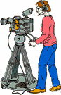 television camera - television equipment consisting of a lens system that focuses an image on a photosensitive mosaic that is scanned by an electron beam