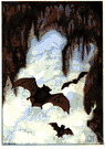 cave bat - drab yellowish big-eared bat that lives in caves