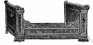 sleigh bed - a bed with solid headboard and footboard that roll outward at the top